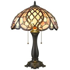 Настольная лампа с арматурой бронзы цвета, стеклянными плафонами Velante 865-804-02