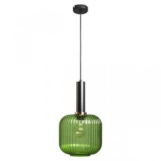 Светильник с арматурой чёрного цвета, плафонами зелёного цвета Loft IT 2072-B+BL