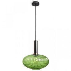 Светильник с арматурой чёрного цвета, плафонами зелёного цвета Loft IT 2072-C+BL