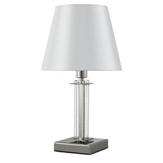 Настольная лампа с абажуром Crystal lux NICOLAS LG1 NICKEL/WHITE