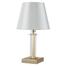 Настольная лампа с текстильными плафонами бежевого цвета Crystal lux NICOLAS LG1 GOLD/WHITE