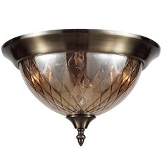 Светильник с стеклянными плафонами янтарного цвета Crystal lux NUOVO PL3 BRONZE