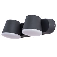 Светильник для уличного освещения с арматурой чёрного цвета, металлическими плафонами Arte Lamp A2212AL-2BK