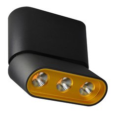 Точечный светильник с металлическими плафонами чёрного цвета Lumien Hall 8005/3CS-BK-GD