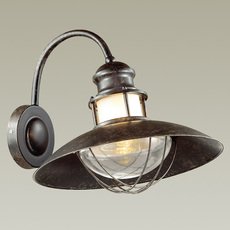Светильник для уличного освещения с арматурой коричневого цвета, стеклянными плафонами Odeon Light 4164/1W