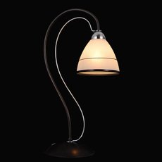 Настольная лампа с арматурой чёрного цвета, стеклянными плафонами Natali Kovaltseva 75046-1T CHROME