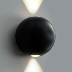 Бра с арматурой чёрного цвета, плафонами чёрного цвета LEDRON GW-A161-2 Black