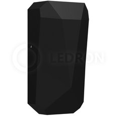 Бра с арматурой чёрного цвета, плафонами чёрного цвета LEDRON WWF1206-C-WW-BL IP65