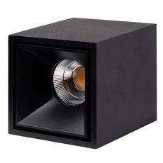 Точечный светильник с металлическими плафонами чёрного цвета LEDRON KUBING Black