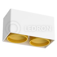 Точечный светильник с арматурой белого цвета LEDRON KEA 2ED-GU10 WHITE/GOLD