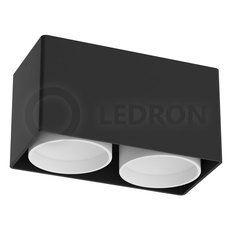 Точечный светильник с арматурой чёрного цвета, плафонами чёрного цвета LEDRON KEA 2ED-GU10 BLACK/WHITE