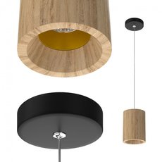 Светильник с арматурой чёрного цвета LEDRON Wooden Glass Gl