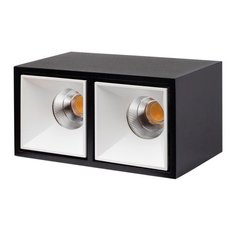 Точечный светильник с арматурой чёрного цвета, плафонами белого цвета LEDRON KUBING 2 Black/White