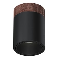 Точечный светильник с арматурой чёрного цвета LEDRON RINBOK 130 Wooden Black