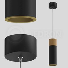 Светильник с металлическими плафонами чёрного цвета LEDRON SLC7391 7W-PS Black-Gold