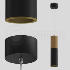 Светильник с плафонами чёрного цвета LEDRON SLC7391/7W-PB Black-Gold