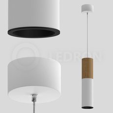 Светильник с металлическими плафонами белого цвета LEDRON SLC7391/7W-PB White-Black