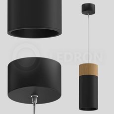 Светильник с арматурой чёрного цвета, металлическими плафонами LEDRON SLC7392 12W-PS Black