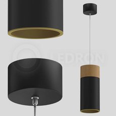 Светильник с арматурой чёрного цвета, металлическими плафонами LEDRON SLC7392 12W-PS Black-Gold