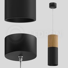 Светильник с металлическими плафонами чёрного цвета LEDRON SLC7392 12W-PB Black