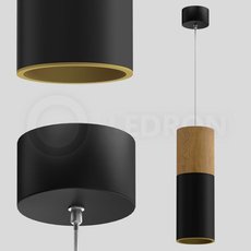Светильник с металлическими плафонами чёрного цвета LEDRON SLC7392 12W-PB Black-Gold