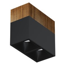 Точечный светильник с арматурой чёрного цвета, плафонами чёрного цвета LEDRON KUBING 2 Wooden 160 Black