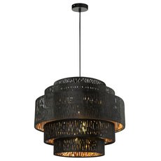 Светильник с арматурой чёрного цвета, текстильными плафонами Globo 15264H3