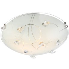 Настенно-потолочный светильник с стеклянными плафонами белого цвета Globo 40414-2
