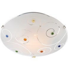 Настенно-потолочный светильник с стеклянными плафонами белого цвета Globo 40983-1