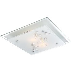 Настенно-потолочный светильник с стеклянными плафонами белого цвета Globo 48092-2