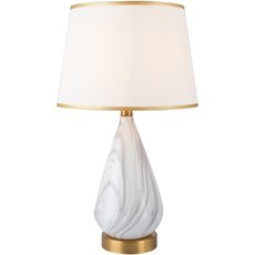 Настольная лампа с арматурой белого цвета, текстильными плафонами Toplight TL0292A-T