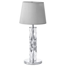 Настольная лампа с текстильными плафонами серого цвета Crystal lux PRIMAVERA LG1 CHROME