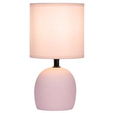 Настольная лампа с арматурой розового цвета, текстильными плафонами Rivoli 7067-501