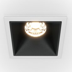 Точечный светильник с арматурой белого цвета, плафонами чёрного цвета Maytoni DL043-01-10W3K-SQ-WB