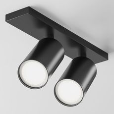 Точечный светильник с арматурой чёрного цвета, металлическими плафонами Maytoni C051CL-U-2B