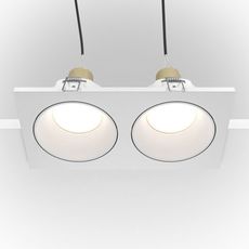 Точечный светильник с арматурой белого цвета, металлическими плафонами Maytoni DL033-2-02W