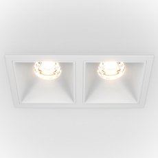 Точечный светильник с арматурой белого цвета, металлическими плафонами Maytoni DL043-02-10W3K-SQ-W