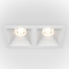Точечный светильник с арматурой белого цвета, металлическими плафонами Maytoni DL043-02-10W4K-SQ-W