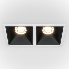 Точечный светильник с металлическими плафонами чёрного цвета Maytoni DL043-02-10W4K-SQ-WB