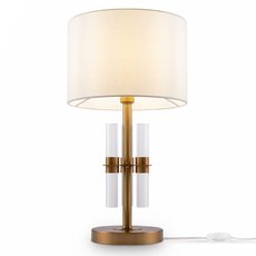 Настольная лампа с текстильными плафонами белого цвета Freya FR5186TL-01BS