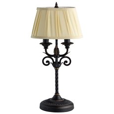 Настольная лампа с арматурой бронзы цвета, плафонами белого цвета CHIARO 401030702