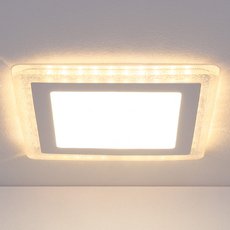 Точечный светильник с арматурой хрома цвета, пластиковыми плафонами Elektrostandard DLS024 18W 4200K