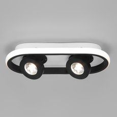 Спот с арматурой чёрного цвета, металлическими плафонами Eurosvet 20123/2 LED белый/черный