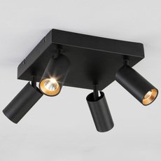 Спот с арматурой чёрного цвета, металлическими плафонами Eurosvet 20066/4 LED черный/золото