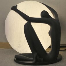 Настольная лампа с арматурой чёрного цвета, стеклянными плафонами BLS 20116