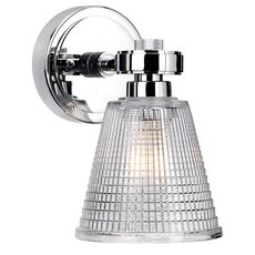 Светильник для ванной комнаты с арматурой хрома цвета, стеклянными плафонами Elstead Lighting BATH/GUNNIS1 PC