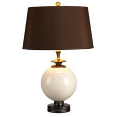 Настольная лампа с арматурой белого цвета, плафонами коричневого цвета Elstead Lighting CLARA/TL
