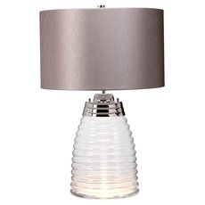 Настольная лампа с арматурой хрома цвета, текстильными плафонами Elstead Lighting QN-MILNE-TL-GREY