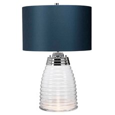 Настольная лампа с арматурой хрома цвета, текстильными плафонами Elstead Lighting QN-MILNE-TL-TEAL