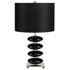 Настольная лампа с арматурой чёрного цвета, текстильными плафонами Elstead Lighting ONYX/TL BLK